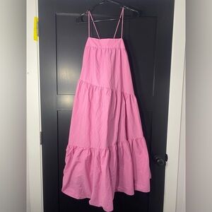 MANGO Pink Poplin Dress Size 8 (Large)